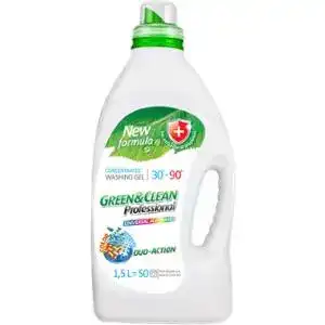 Гель для прання Green&Clean Professional універсальний для кольорового та білого одягу 1,5 л