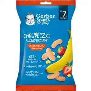 Палички кукурудзяні Gerber з полуницею та бананом для дітей 28 г