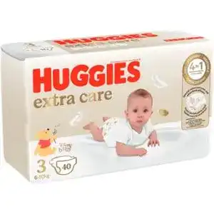 Підгузки Huggies Extra Care 3 (6-10 кг) для дітей 40 шт