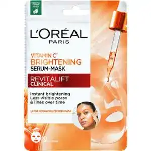 Маска тканинна L'oreal Paris Revitalift Clinical Vitamin C для надання сяяння шкірі обличчя 26 г