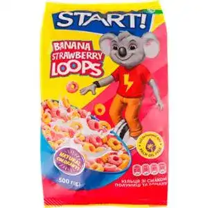 Завтраки сухие Start! Banana Strawberry Loops зерновые 500 г