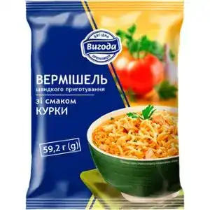 Вермішель швидкого приготування Вигода зі смаком курки 59,2 г