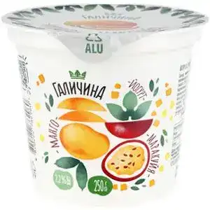 Йогурт Галичина Манго-Маракуйя десертний 2,2% 250 г