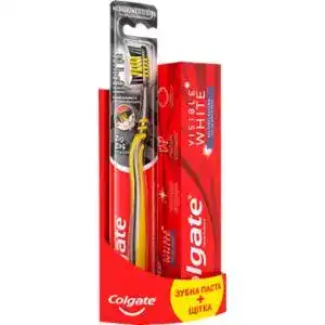 Зубная паста Colgate Visible White 75 мл и зубная щетка Зиг Заг Древесный уголь