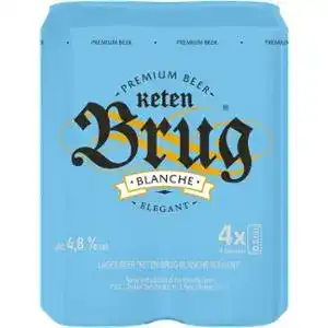 Пиво Keten Brug Elegant Blanche світле пастеризоване 4.8% 4 шт по 0.5 л