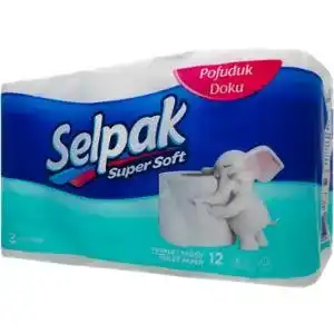 Папір туалетний Selpak Super Soft тришаровий білий 12 шт