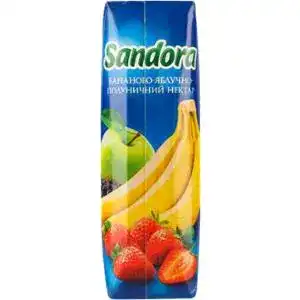Нектар бананово-яблучно-полуничний з м'якоттю Sandora т/п 0.95л